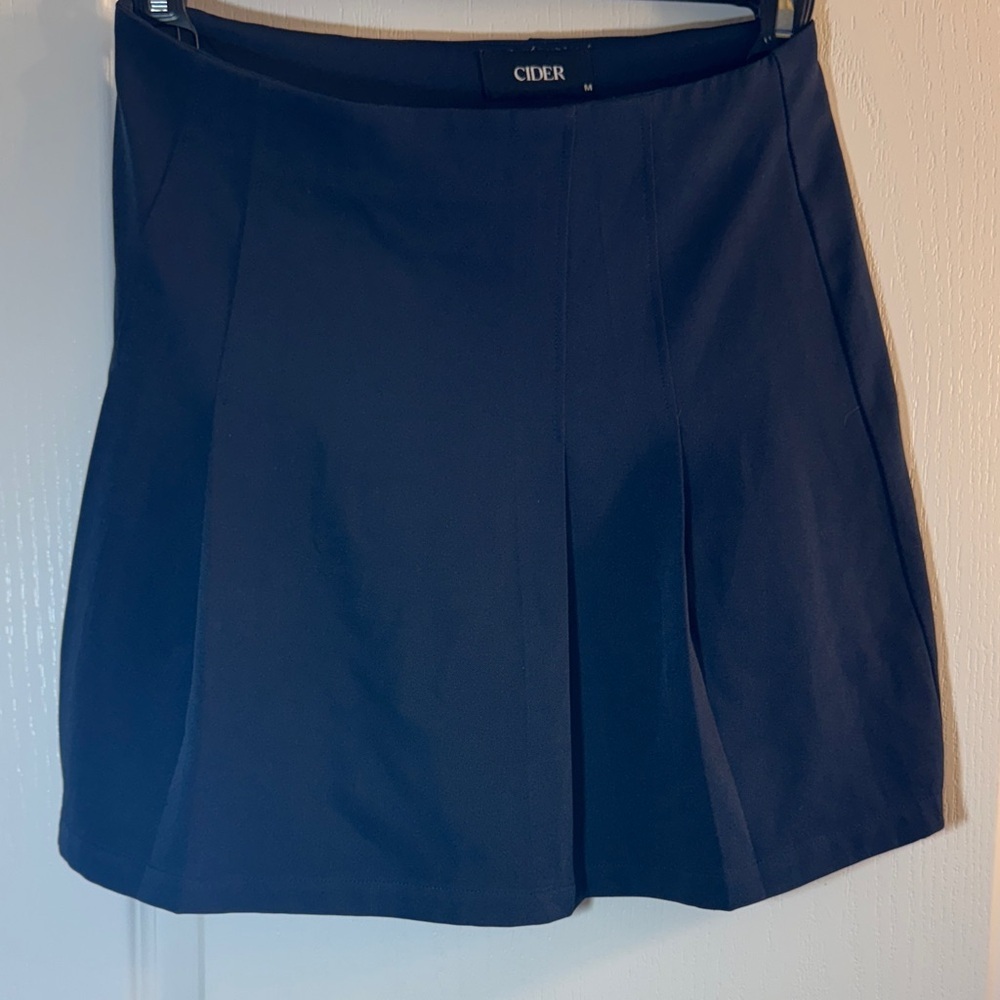 Cider Dark Blue pleated skater Mini‎ Skirt